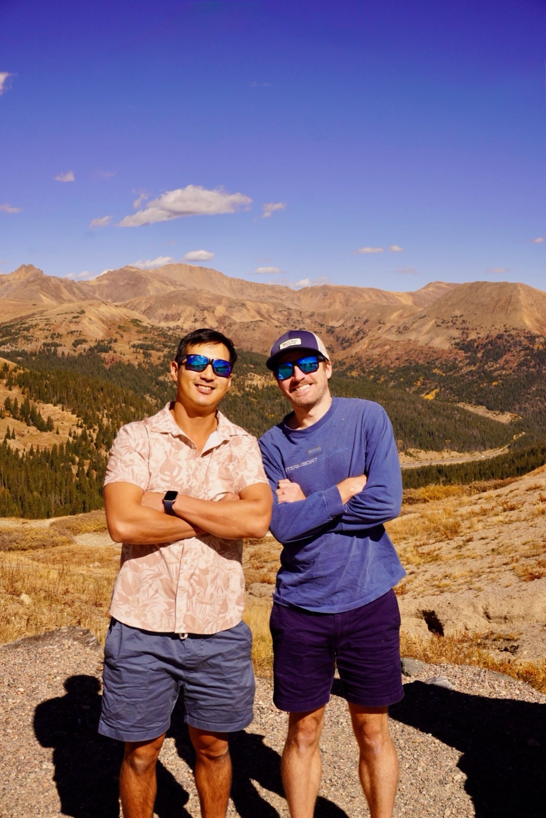 Beau with a friend in the Colorado mountains