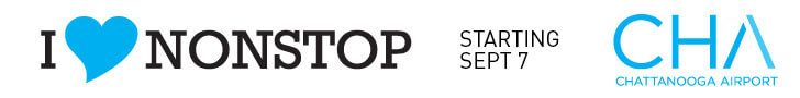 I heart nonstop banner: Starting Sept 7, Chattanooga Airport