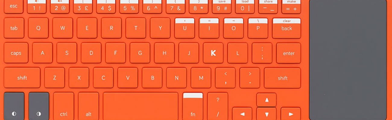 Orange keyboard in close-up