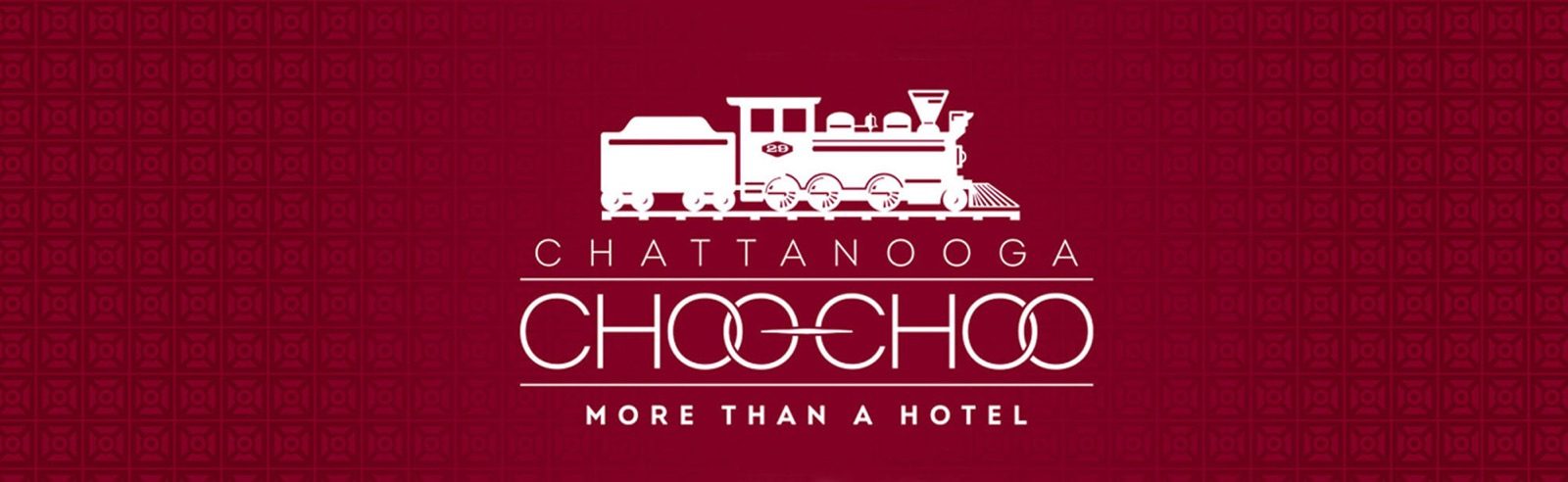 Chattanooga Choo Choo logo, More Than a Hotel, on a red background