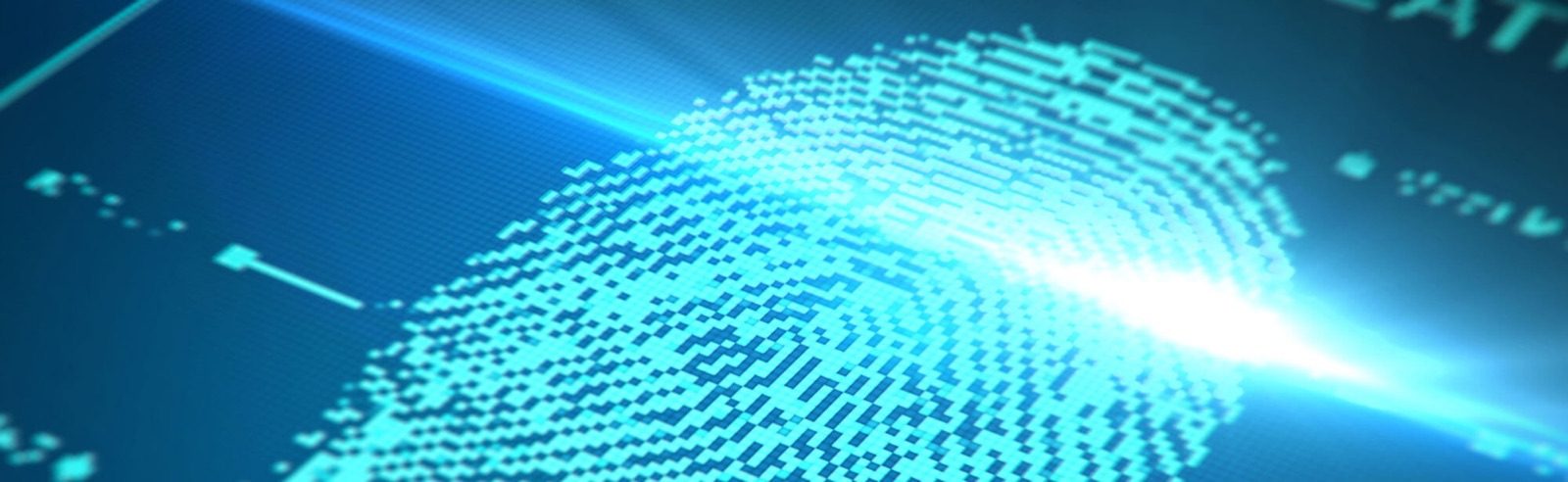 Glowing blue fingerprint graphic