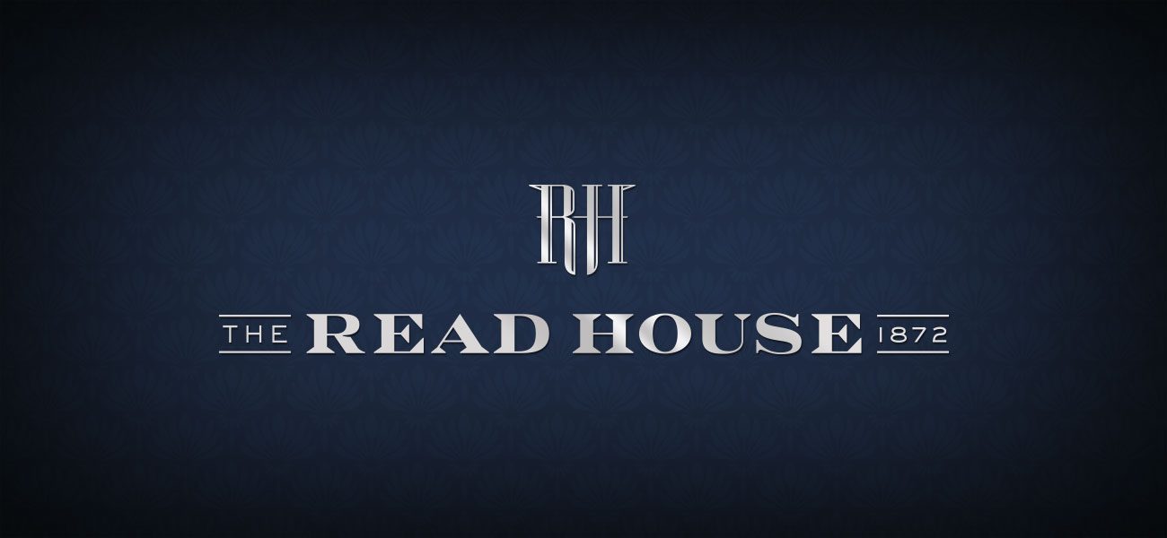 The Read House 1872 logo on a dark blue background