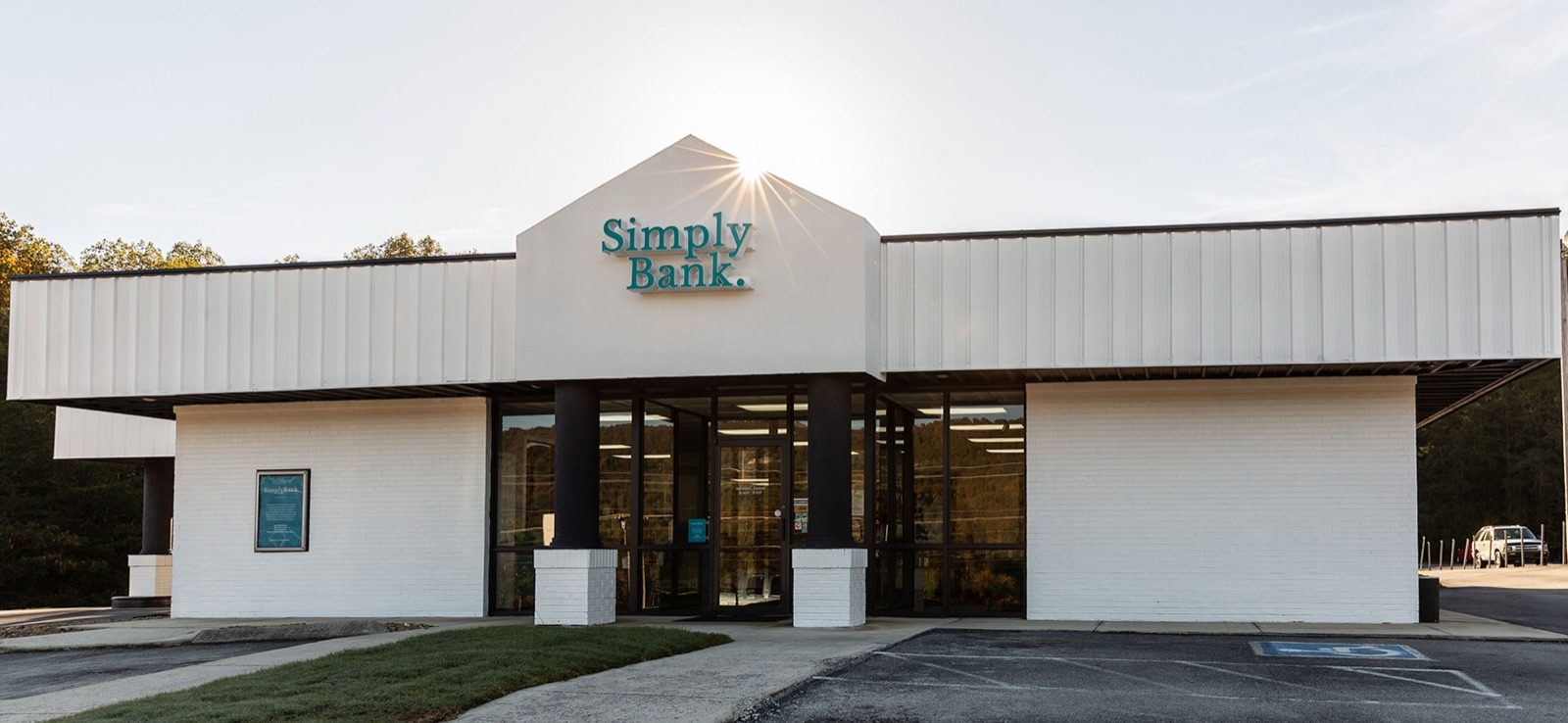 Simply Bank branch exterior with the new sign above the entrance