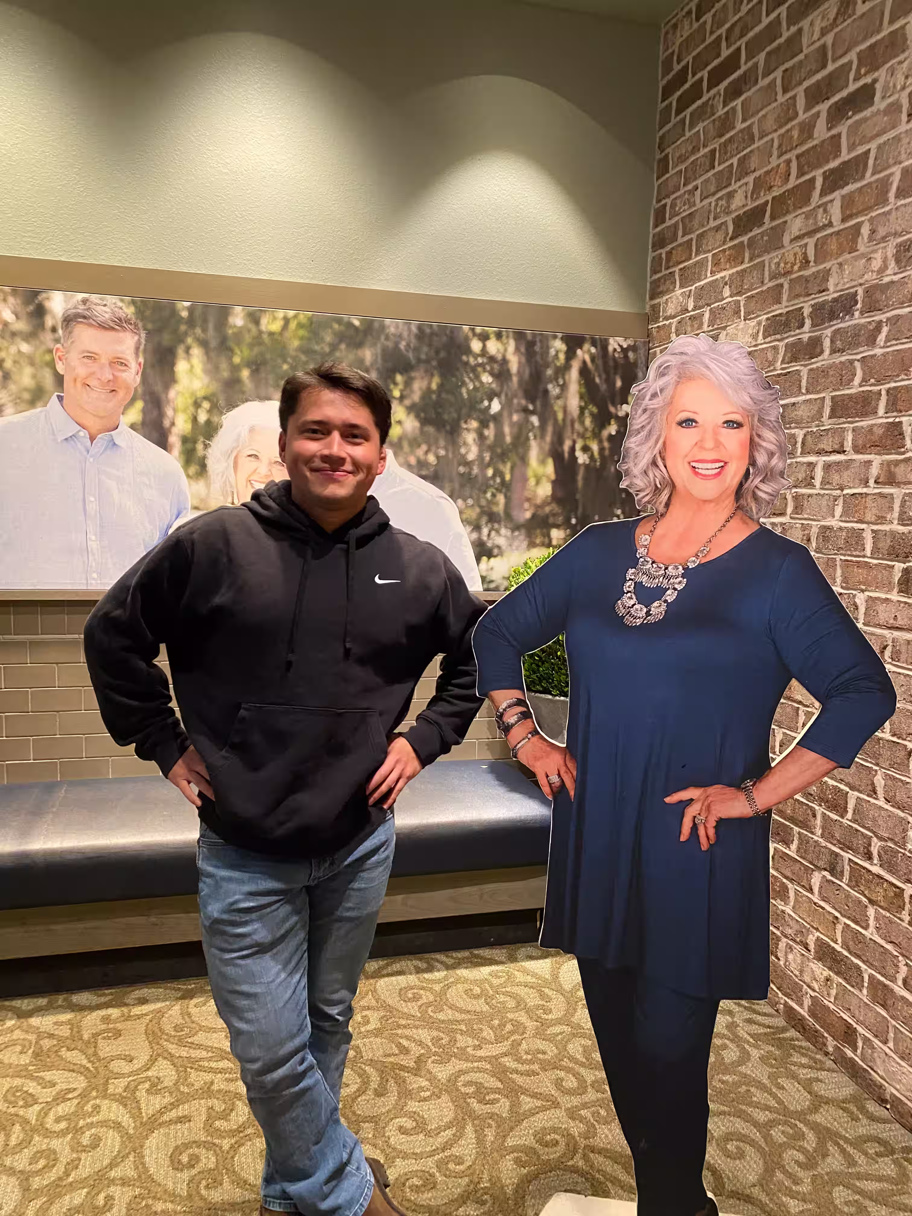 Bob posing with a Paula Deen cutout