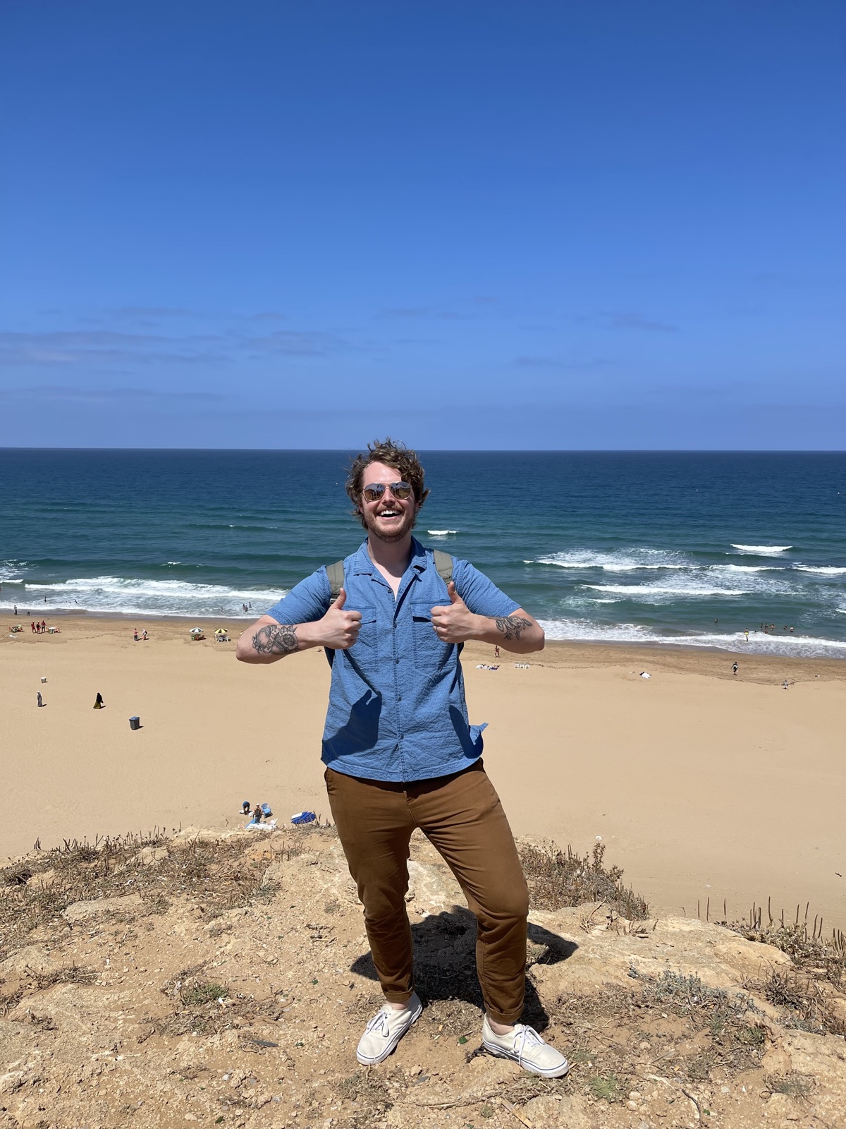 Daniel above the beach in Morocco