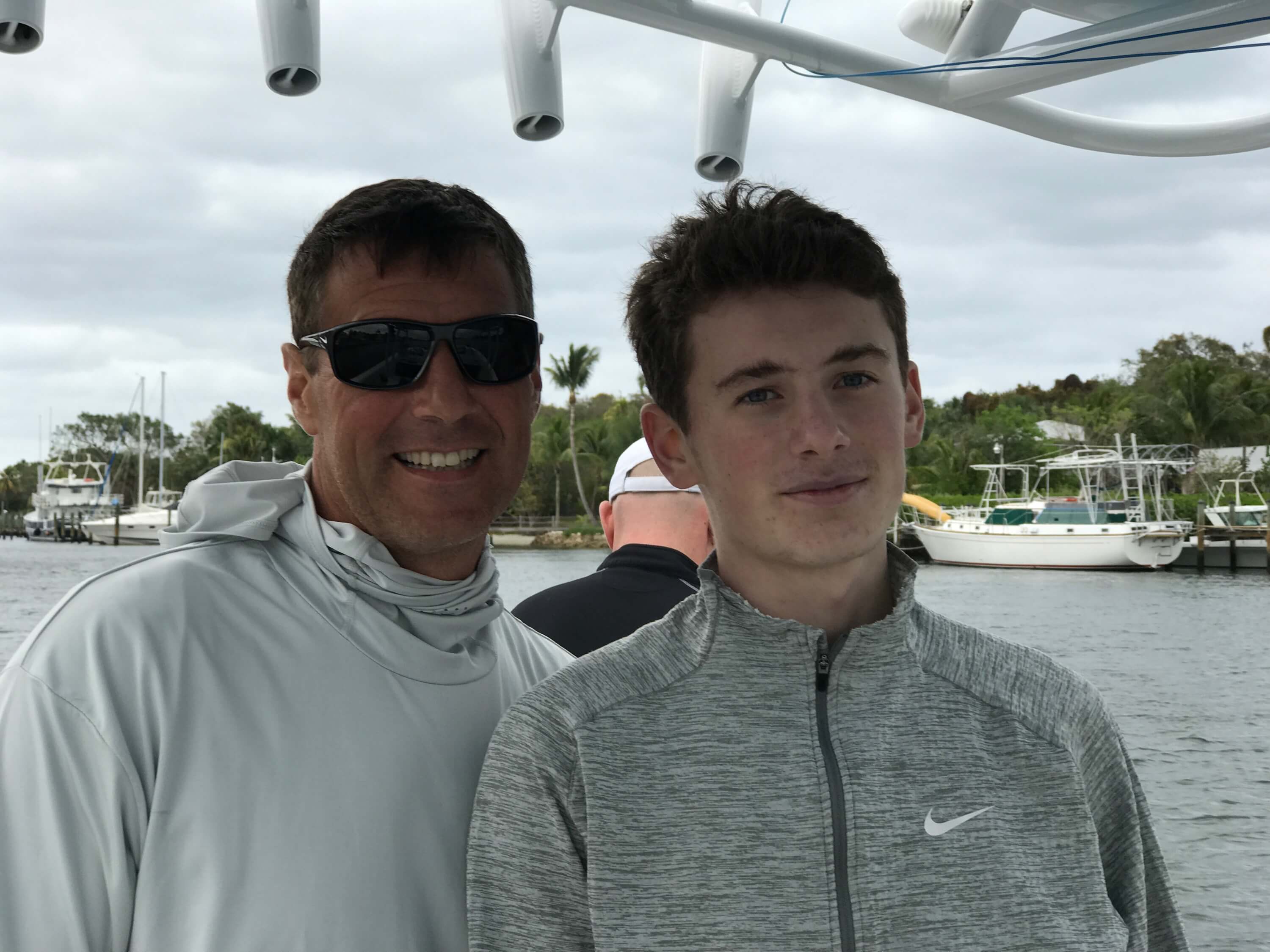 Eric and his son out on the water