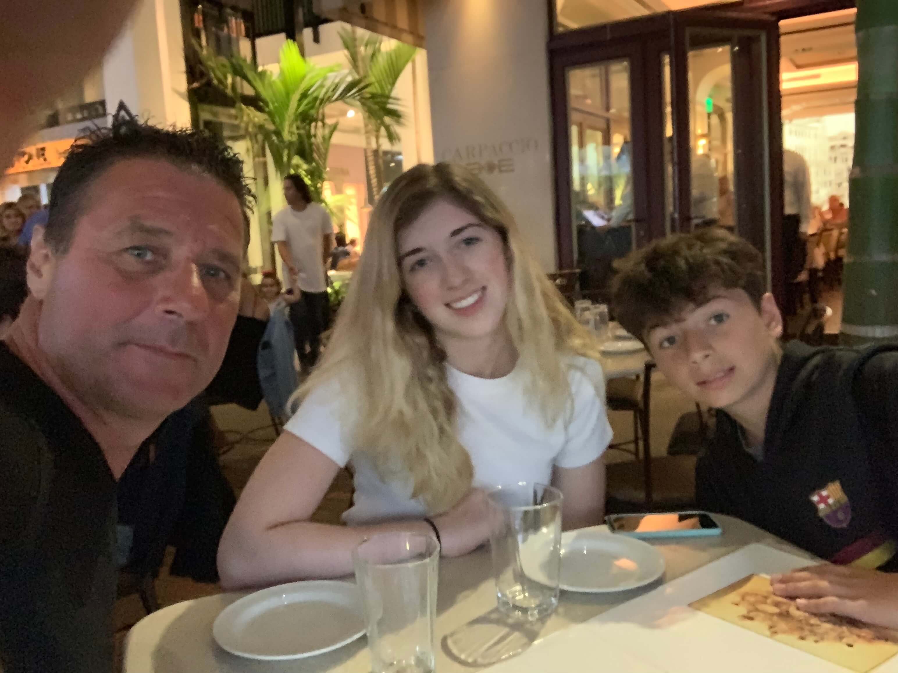 Eric out to dinner with his kids