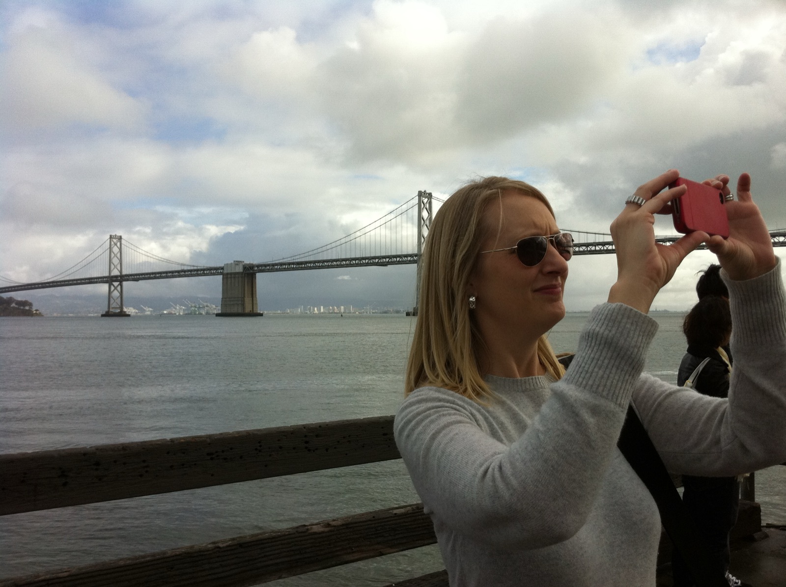 Erin photographing the Bay Bridge