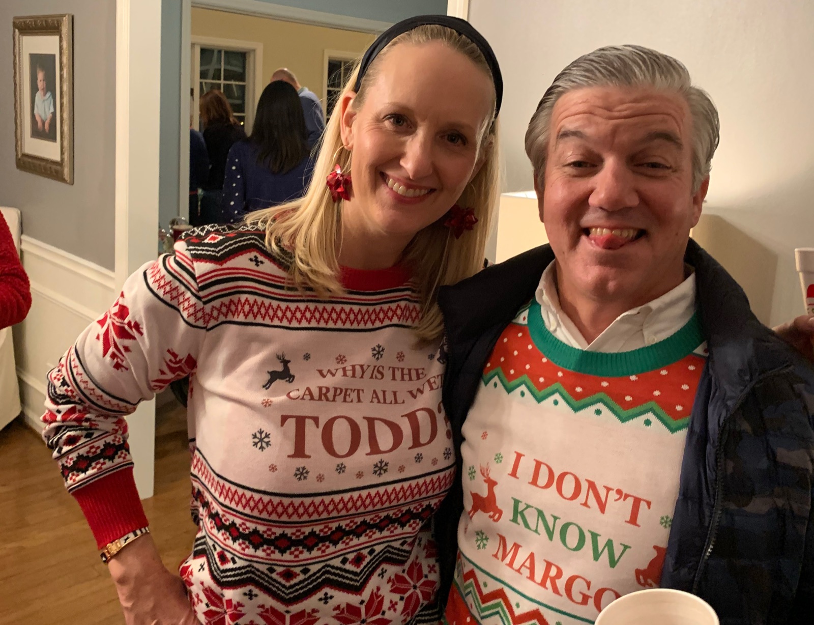 Erin and Brian in Christmas sweaters