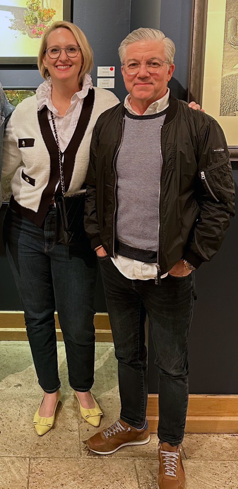 Erin and Brian at a gallery opening