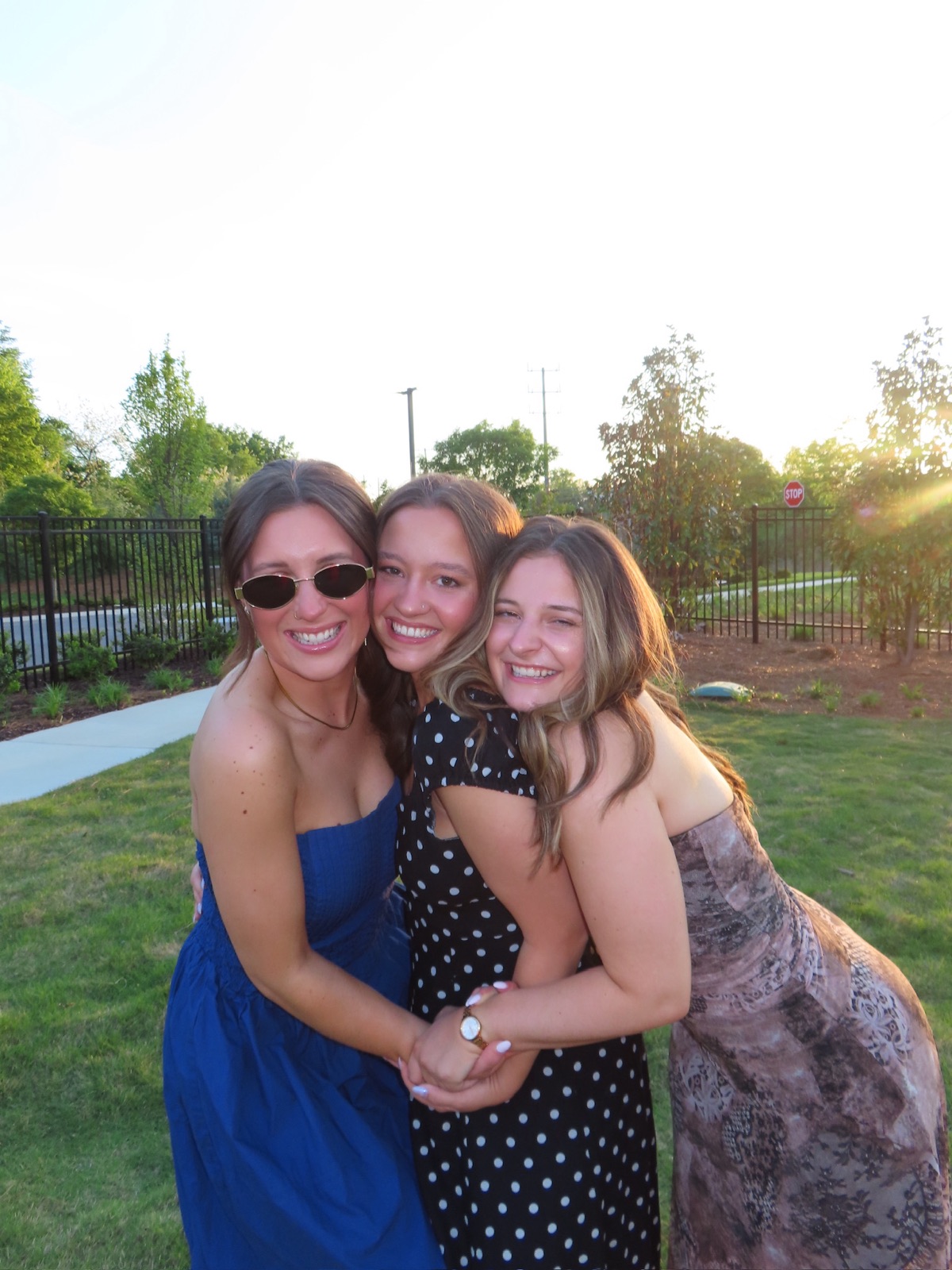 Lilee and friends dressed up at sunset