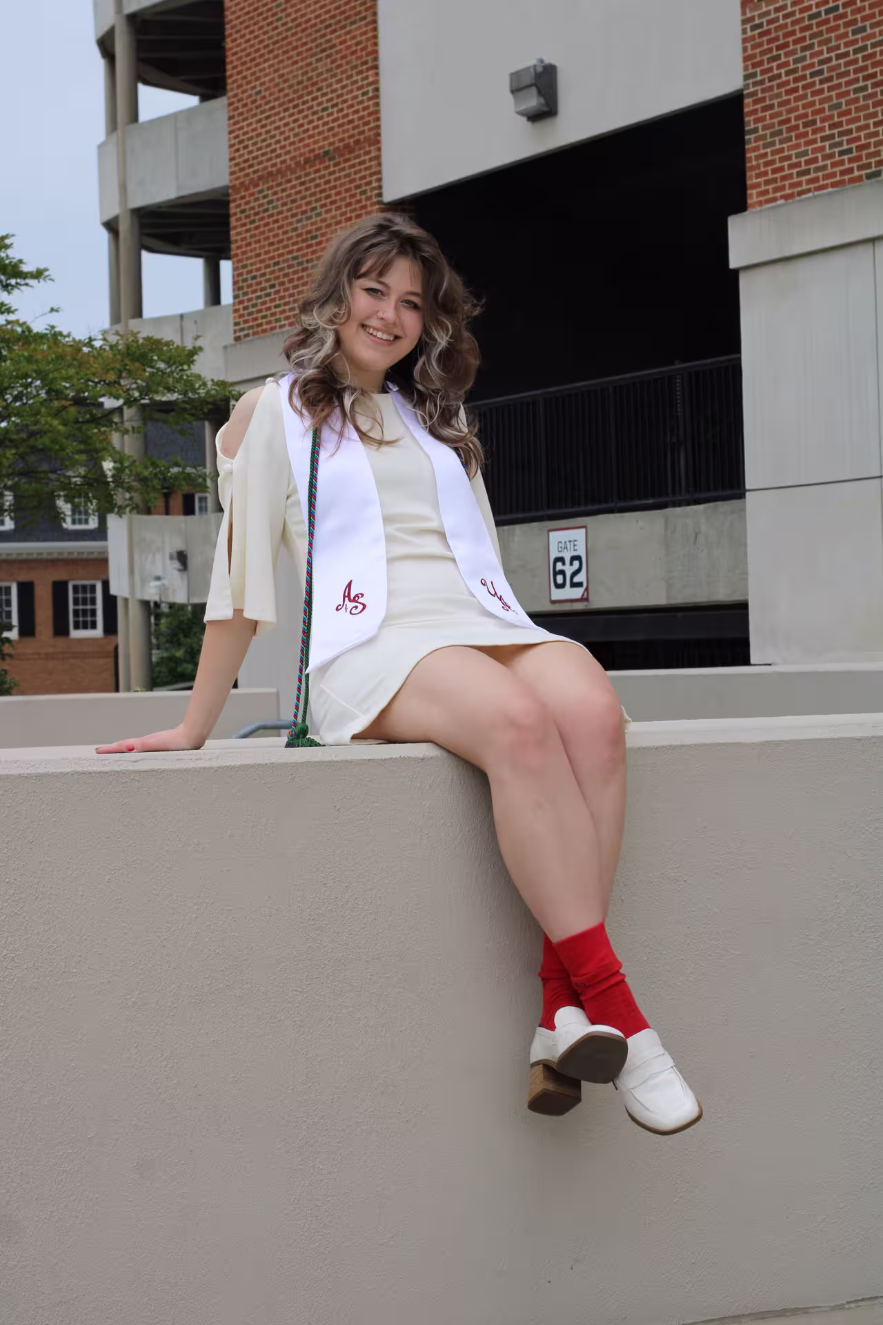 Lizzy on graduation day at the stadium