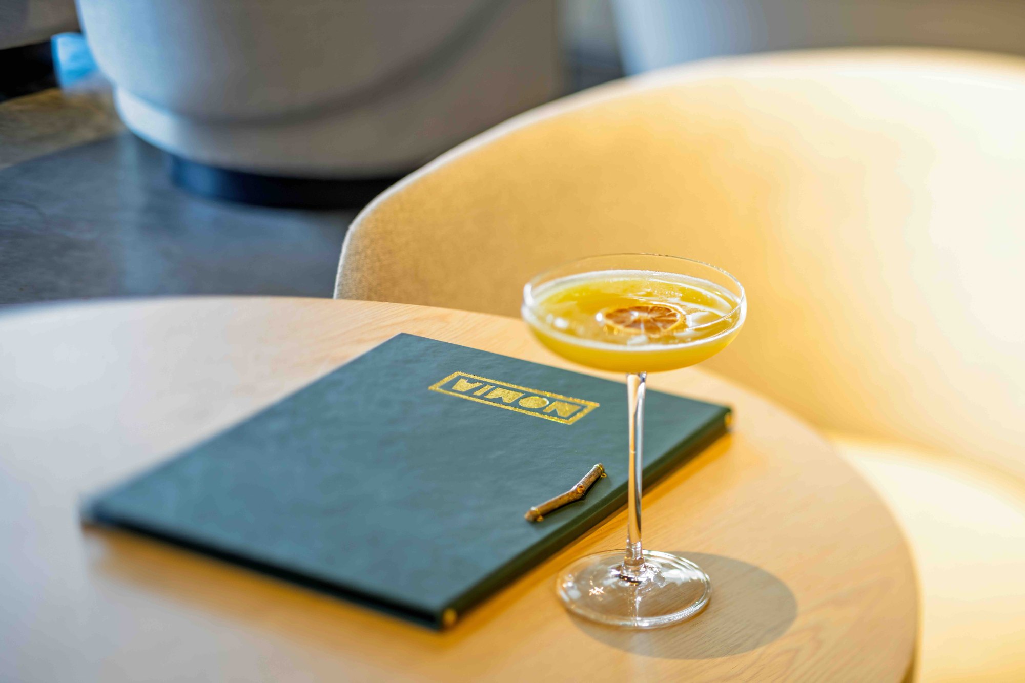 Nomia menu and cocktail