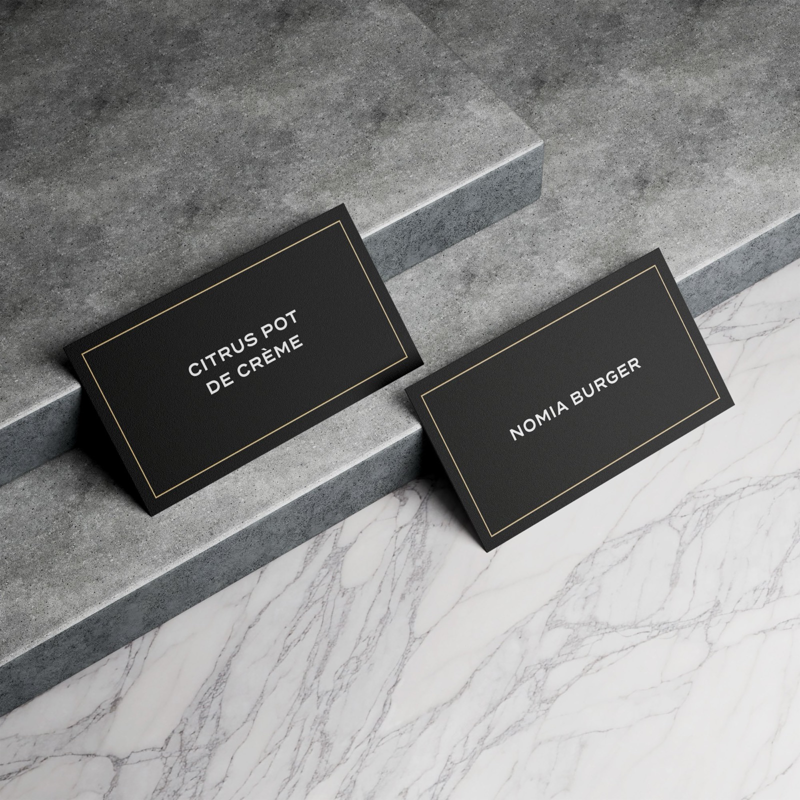 Nomia menu cards