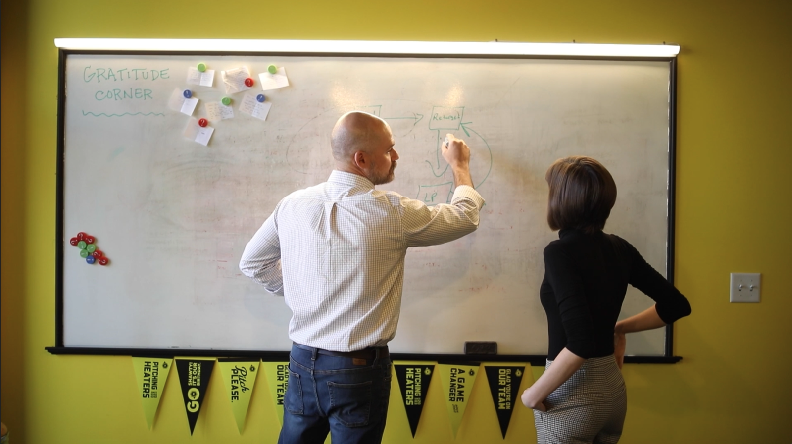 Working through strategy at the whiteboard