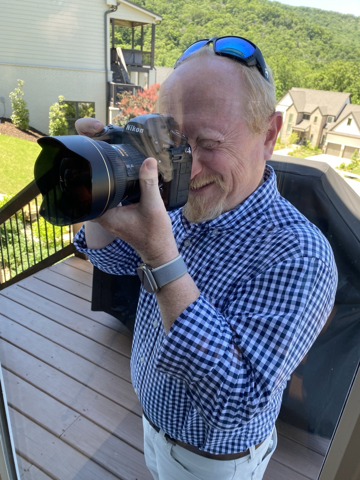 Scouting a shot on location