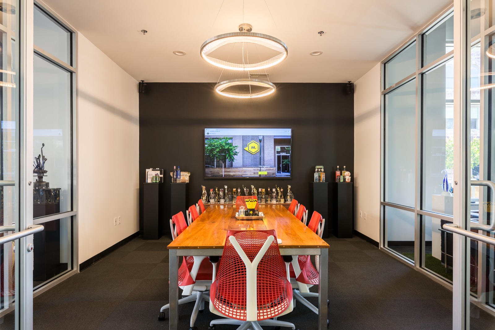 The conference room and award shelf