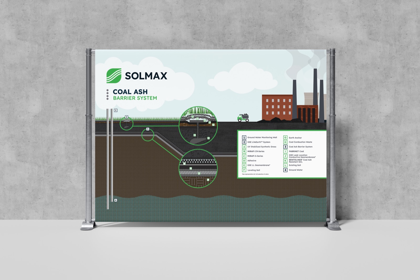 Coal Ash Barrier System trade show backdrop