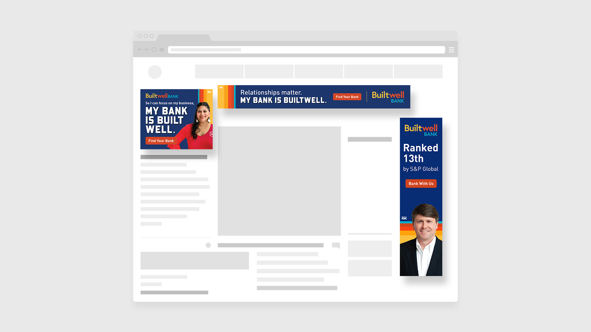 Digital display ad suite in situ