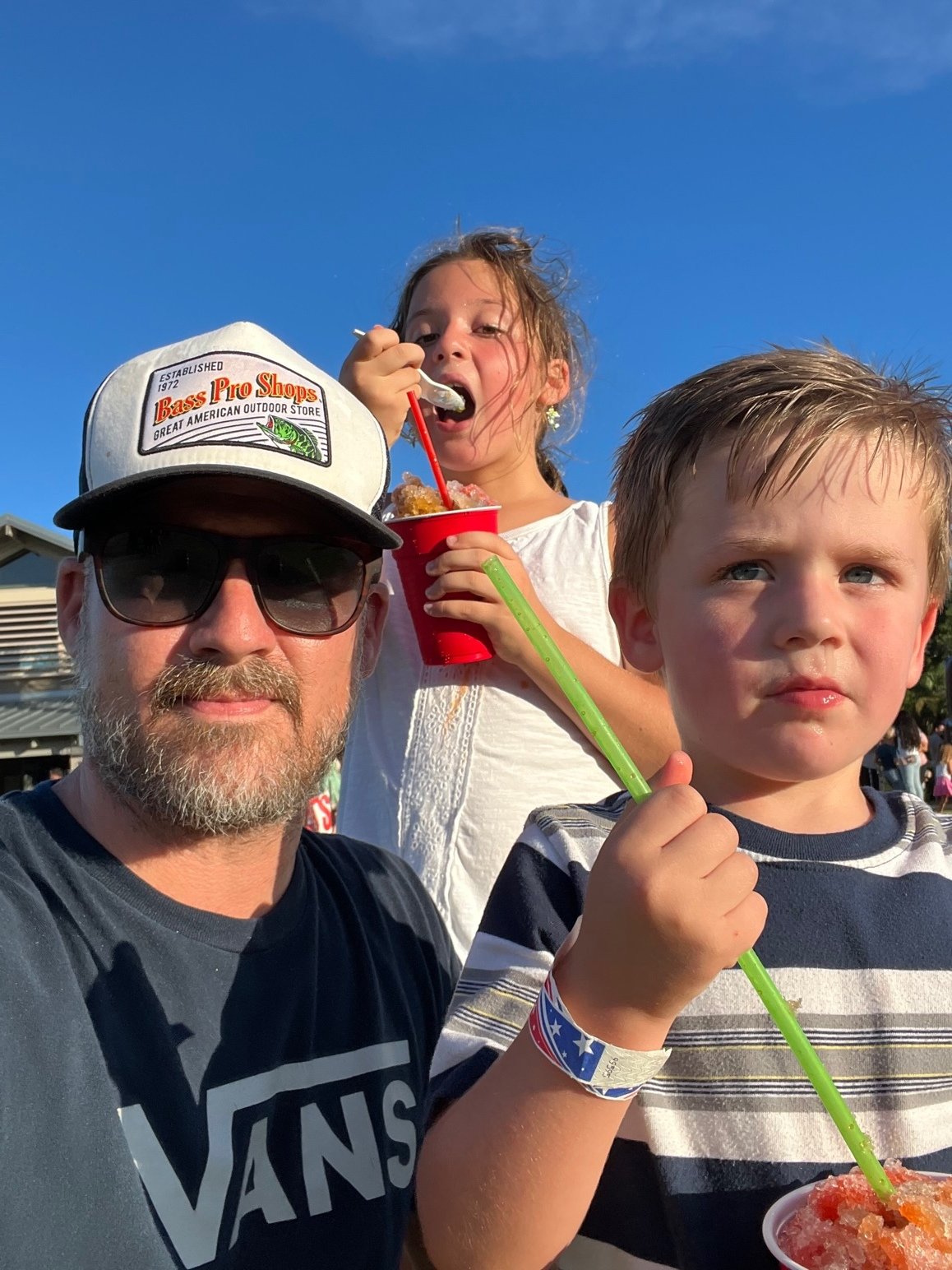 Aaron and the kids with slushies