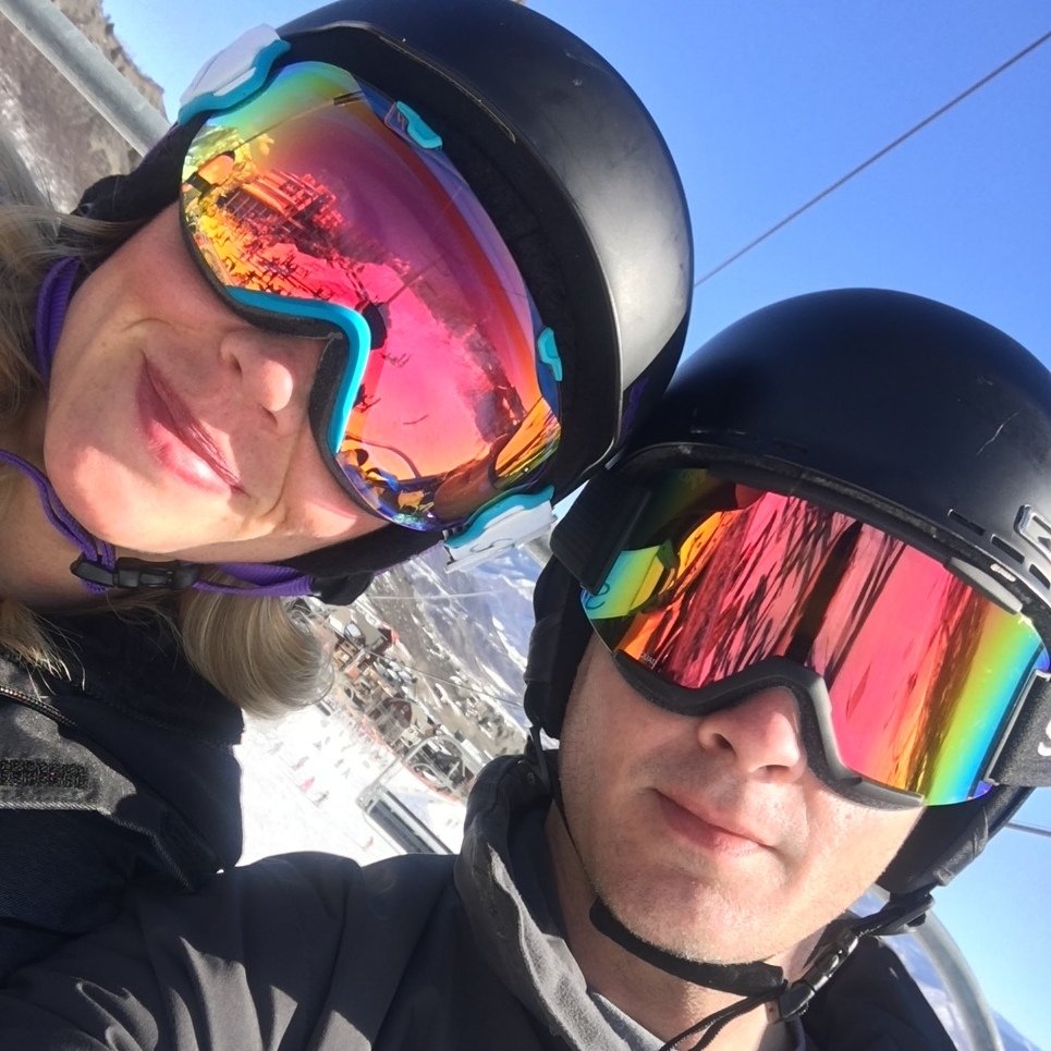 Aaron and Lauren on the slopes