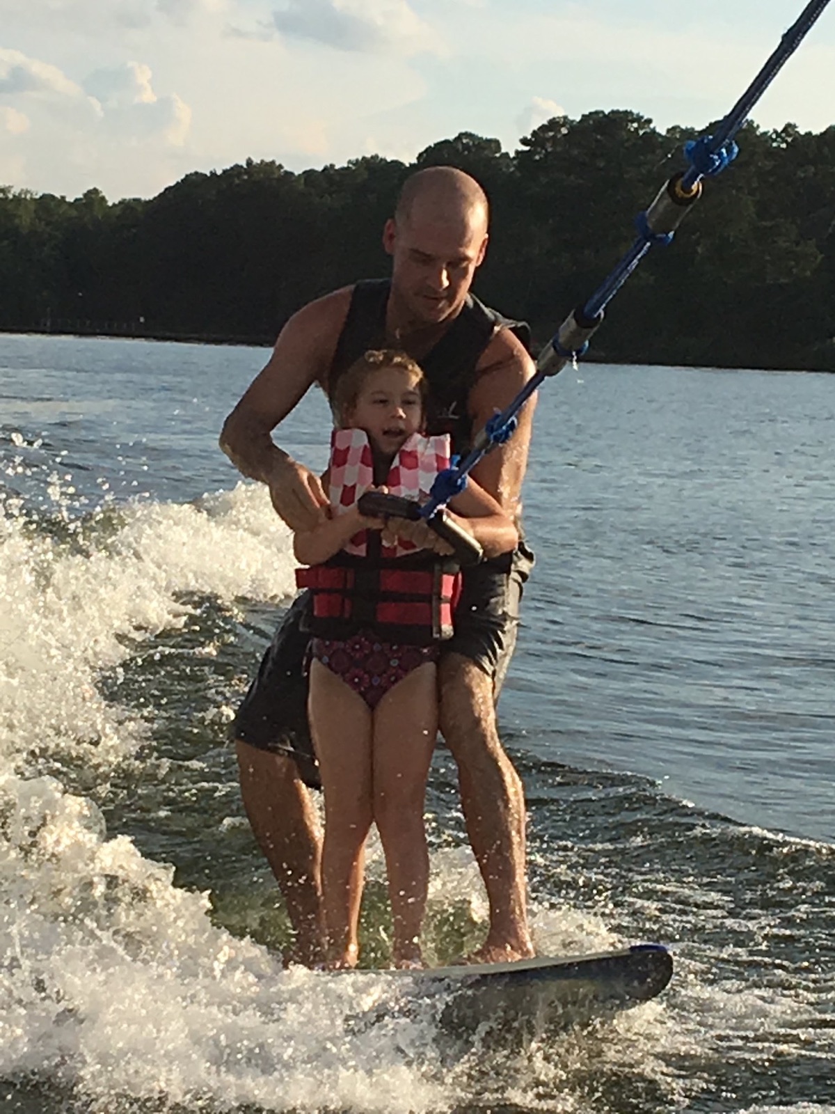 Aaron on the lake with his youngest