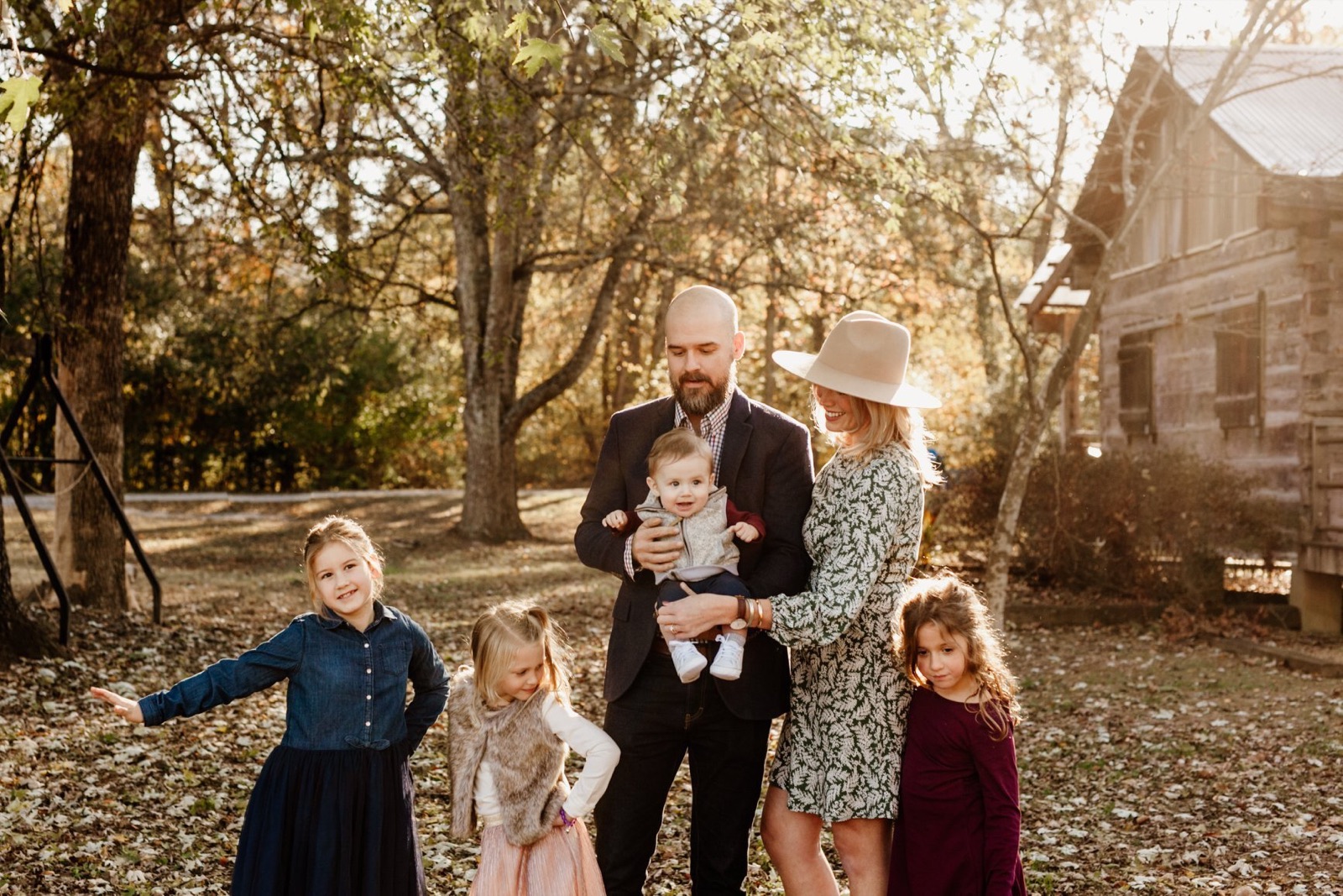 Aaron with his kids on a fall outing