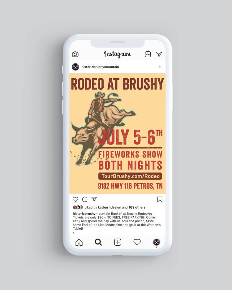 Historic Brushy Mountain Instagram feed