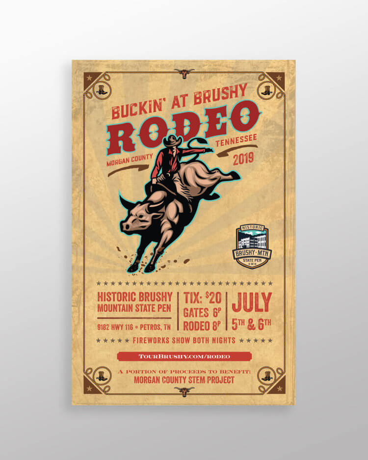 Buckin’ at Brushy event poster