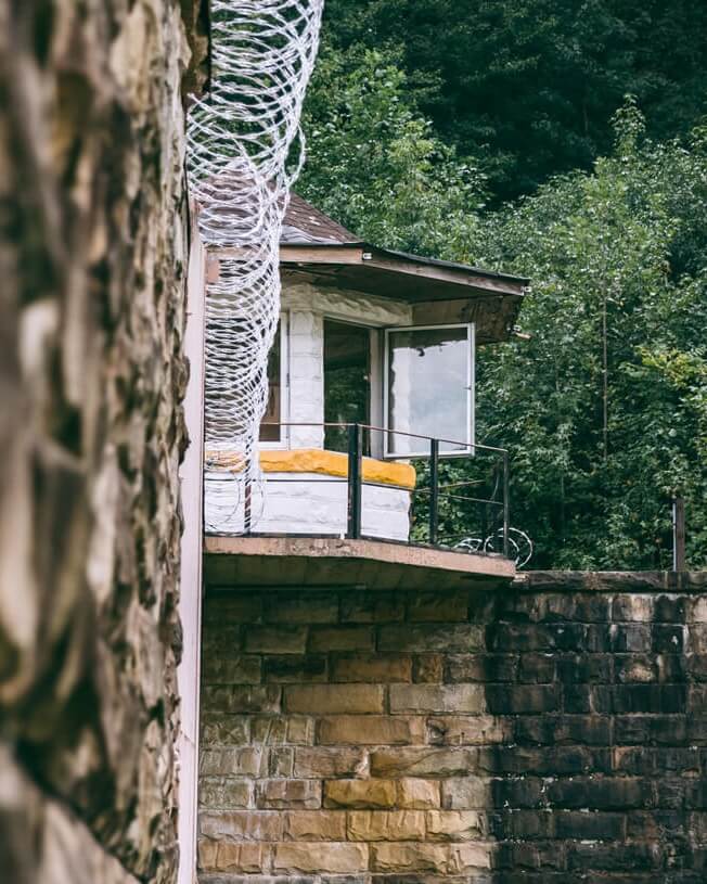 Guard tower above the yard