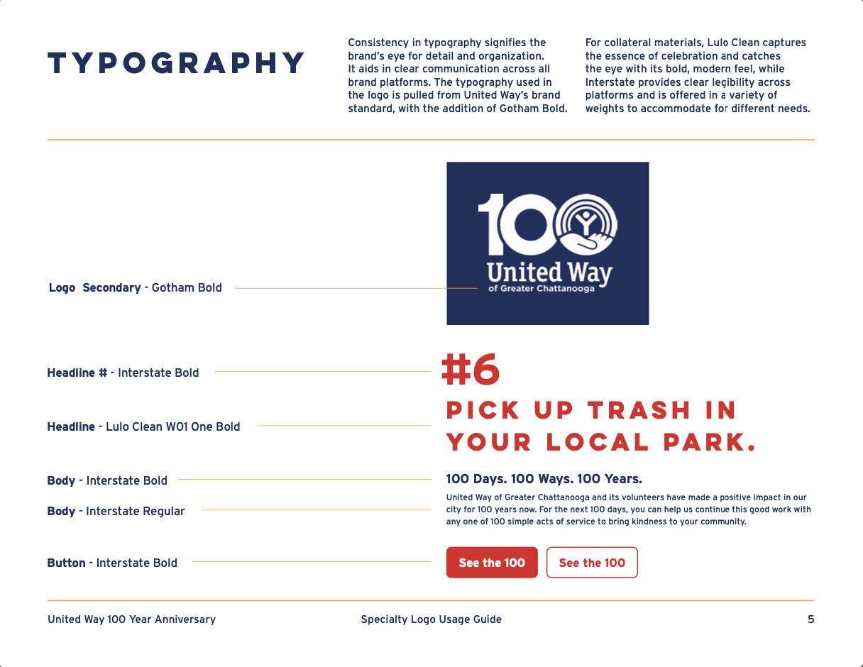 100 Year logo usage guide