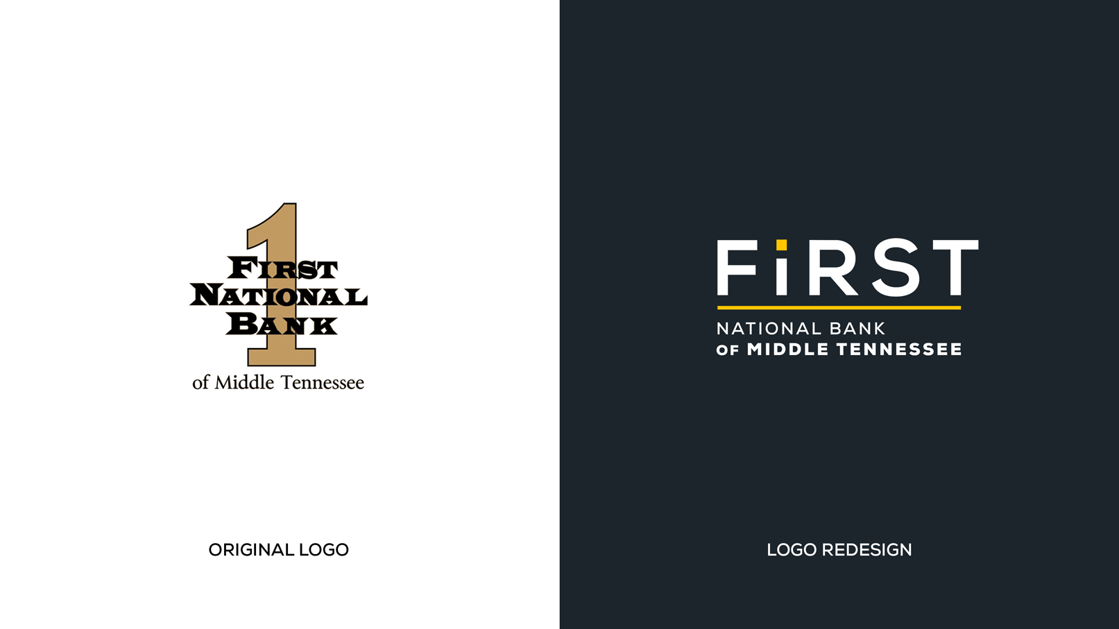 FNB logo comparison, before and after