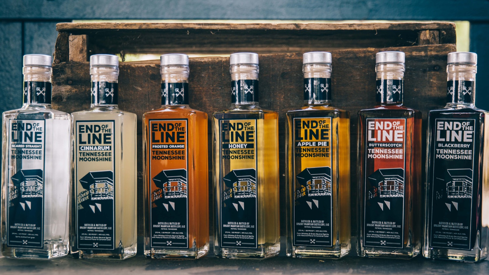 End of the Line Moonshine packaging